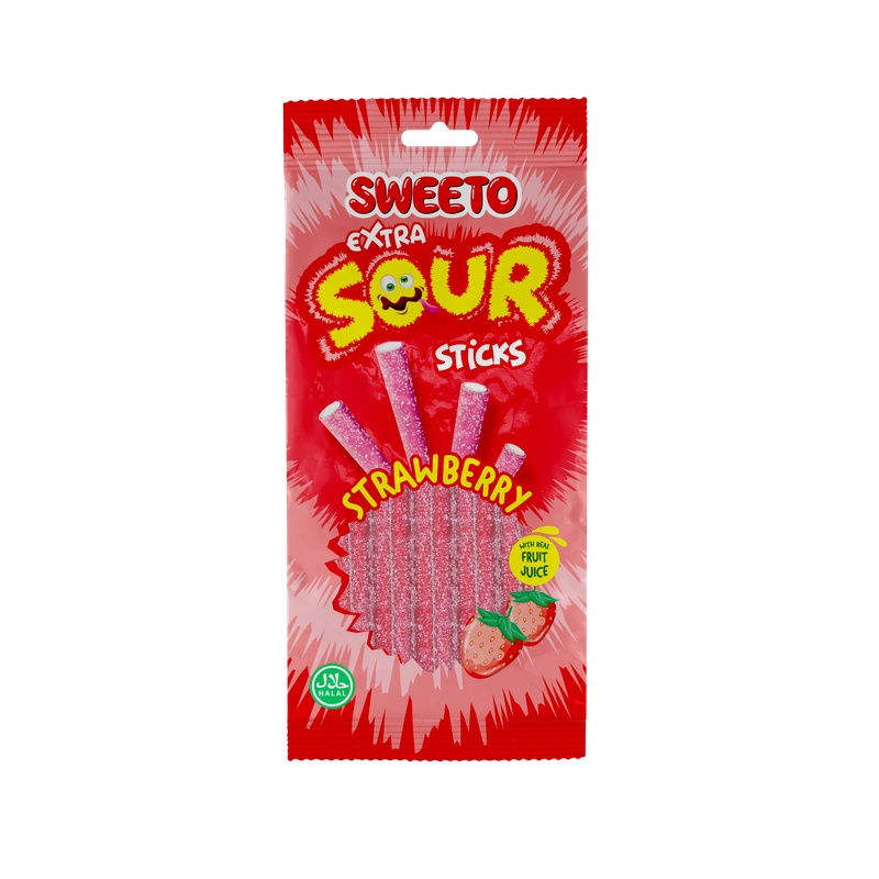 Sweeto Sour Sticks Strawberry75g(12stk*8Dips)96stk