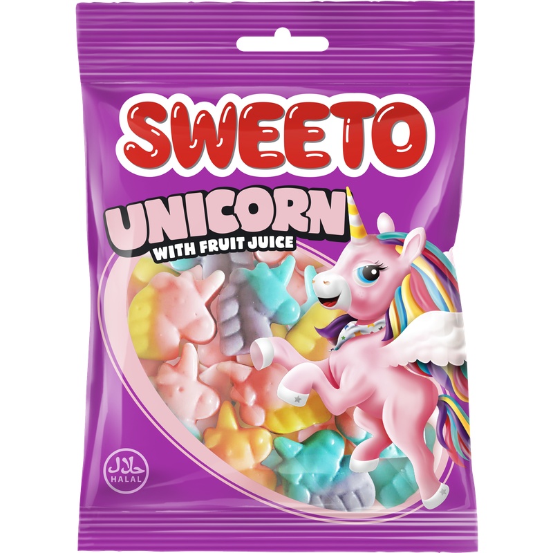 Sweeto Unicorn 80g(12stk*6disp)72stk