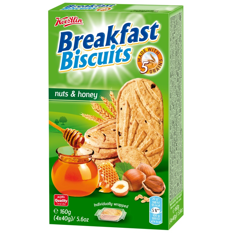Koestlin Frukost Kex Flingor , Nötter & Frukt 160 gr*18stk