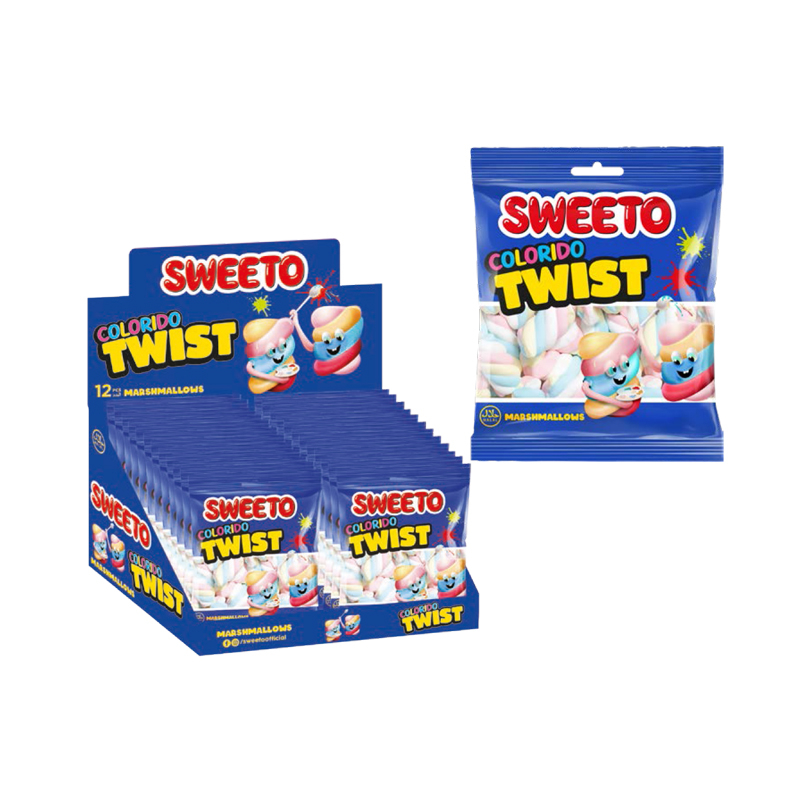 Sweeto Marshmallow Colorido Twist 60gr(12stk*6disp)