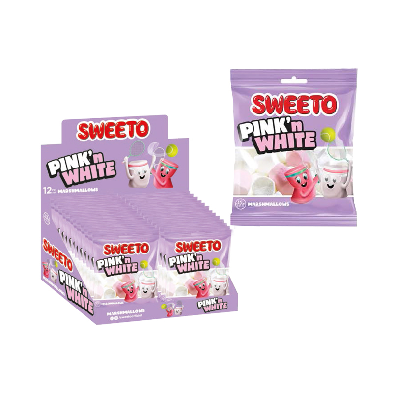 Sweeto Marshmallow Pink&White 60 gr*(12stk*6disp)