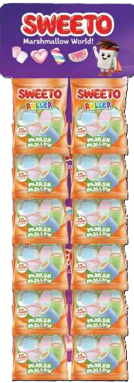 Sweeto Marshmallow Roller 60 gr H.Stand (8stk*6 cartl)