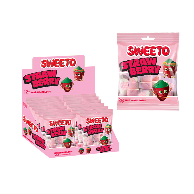 Sweeto Marshmallow Strawberry 60 Gr*(12stk*6disp)