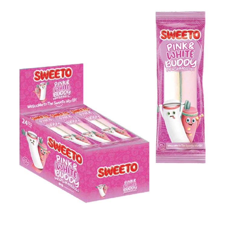 Sweeto Marshmallow Pink&White Buddy 23gr(24stk*8disp)