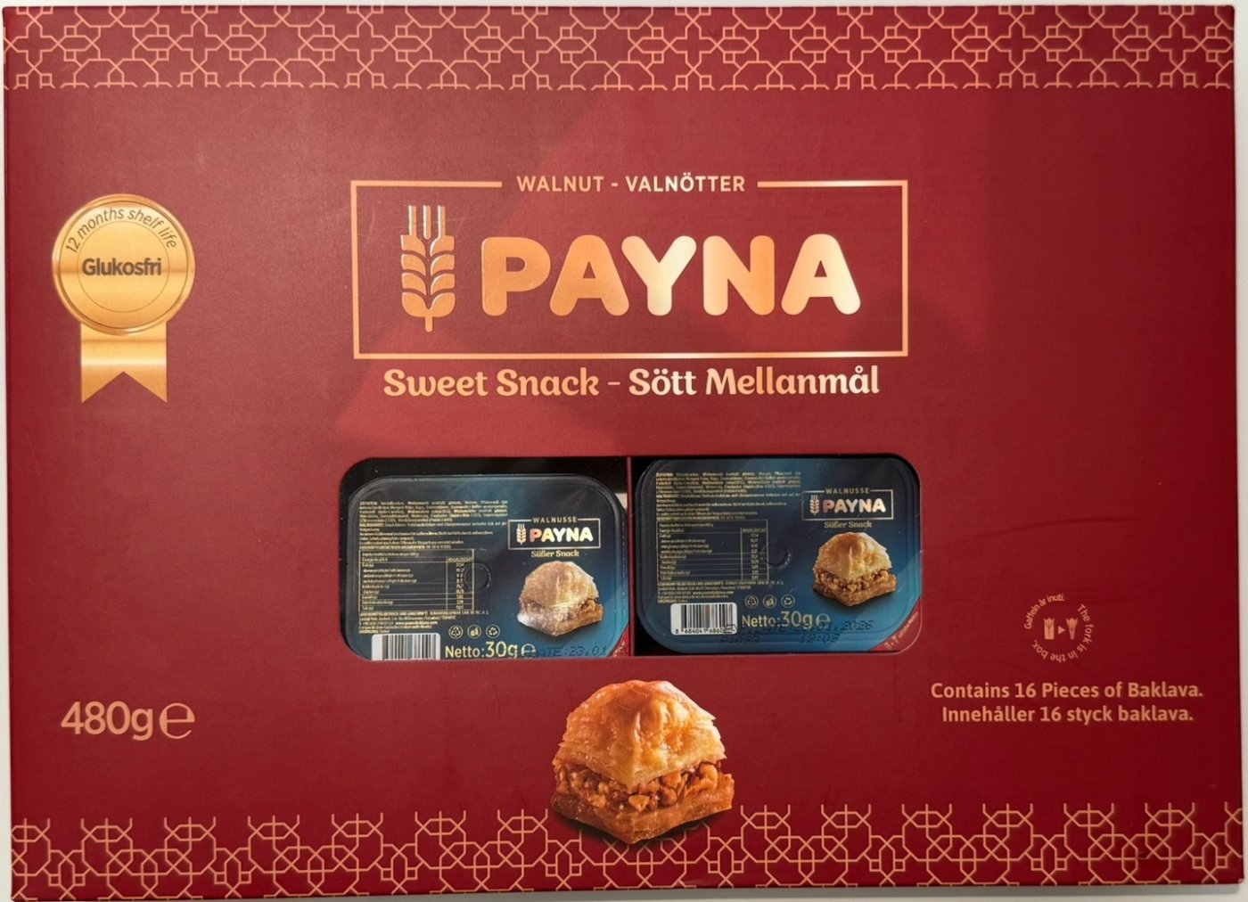 Payna Turkish Baklava med Valnötter 480 gr*20 stk