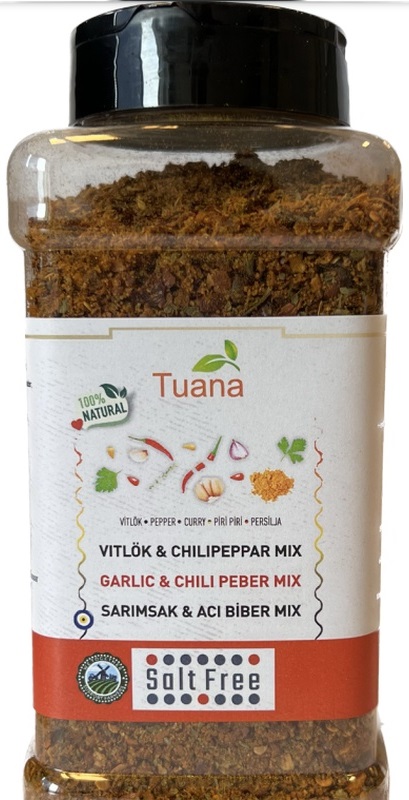 Tuana Vitlök Chilipeppar Mix 400 gr*12 stk