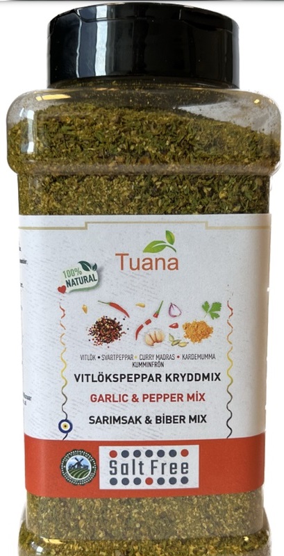 Tuana Vitlökspeppar Kryddmix 500 gr*12 stk