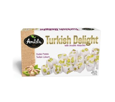 Anatolia Sultan Turkish Delight Dubbel Pistach 350 gr*12 stk
