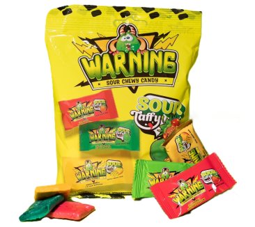 Durukan Warning Sour Taffy Disp ( Mult-8;5g*12) 24 stk