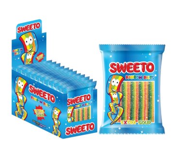 Sweeto Rainbow Belts Extra Sour 80g(12stk*8Dips)96stk
